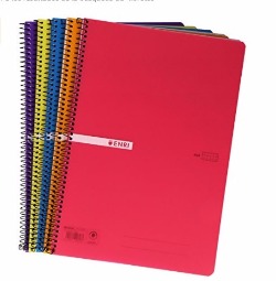 Cuaderno con espiral simple, tapa de plástico