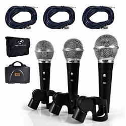 Pyle profesional dinámico micrófono Kit – 3 micrófonos incluidos